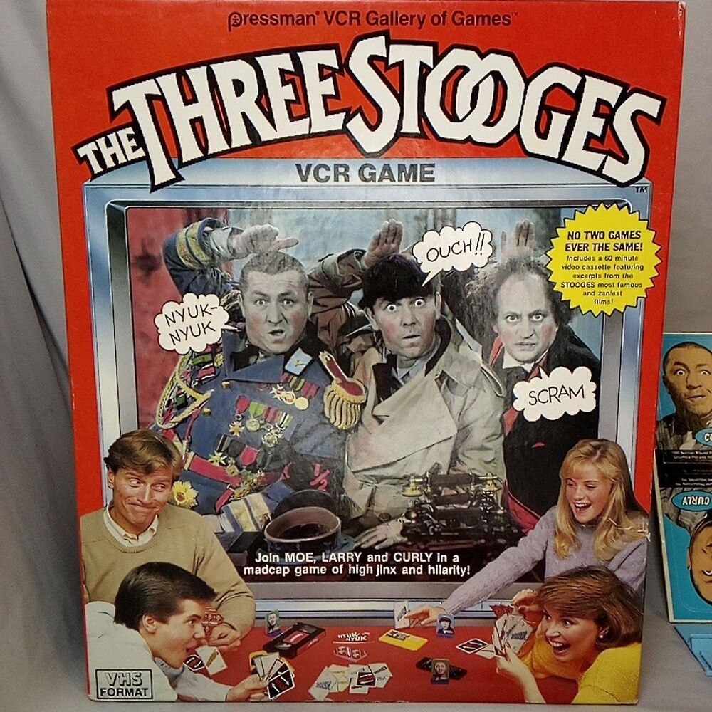 Three Stooges VCR Pressman Gallery of Games Larry Moe Curly Shemp Vintage 1970s